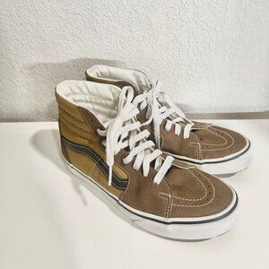 Vans Unisex Shoes Sk8-Hi High Top Leather Suede Walnut Mens US 7.5 Womens US 9